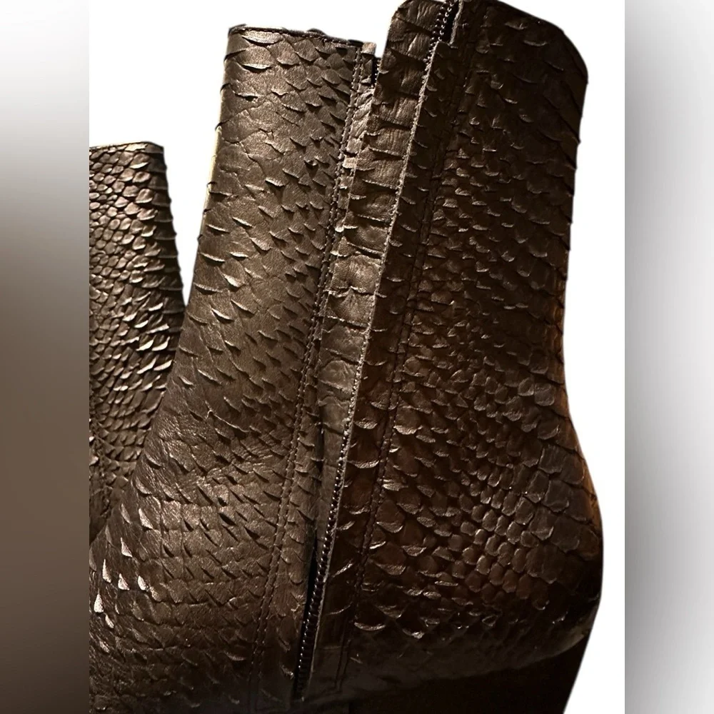 Matisse Caty Snake Pointed Toe Zippered Booties Womens Black 9.5(NO ZIPPER PULL) - Picture 8 of 12